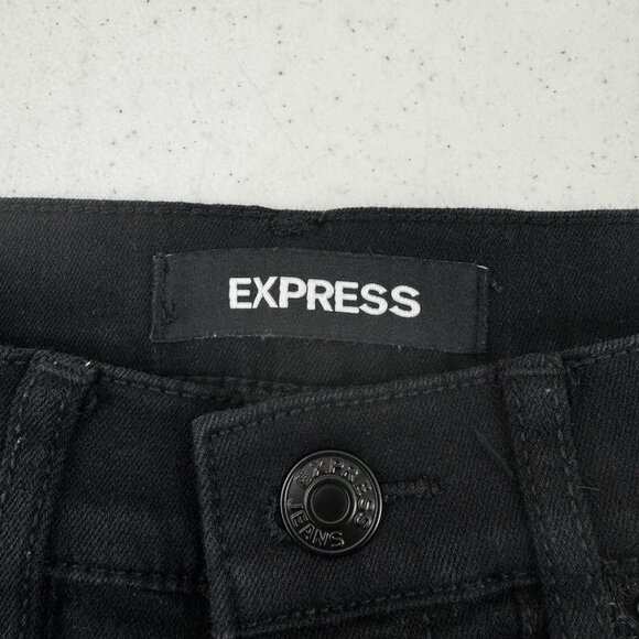 Women Express Black Jeans High Rise Ankle Studded Legging Stretch Size 0 - Picture 4 of 10